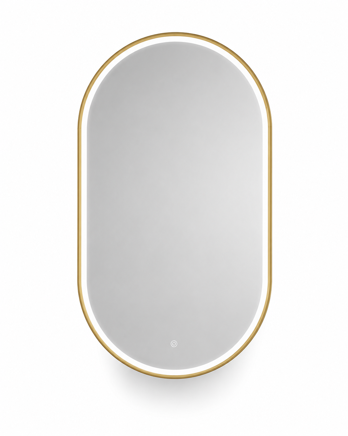 Espejo LED Ovalado Baño Marco Dorado Touch 80x60 cm