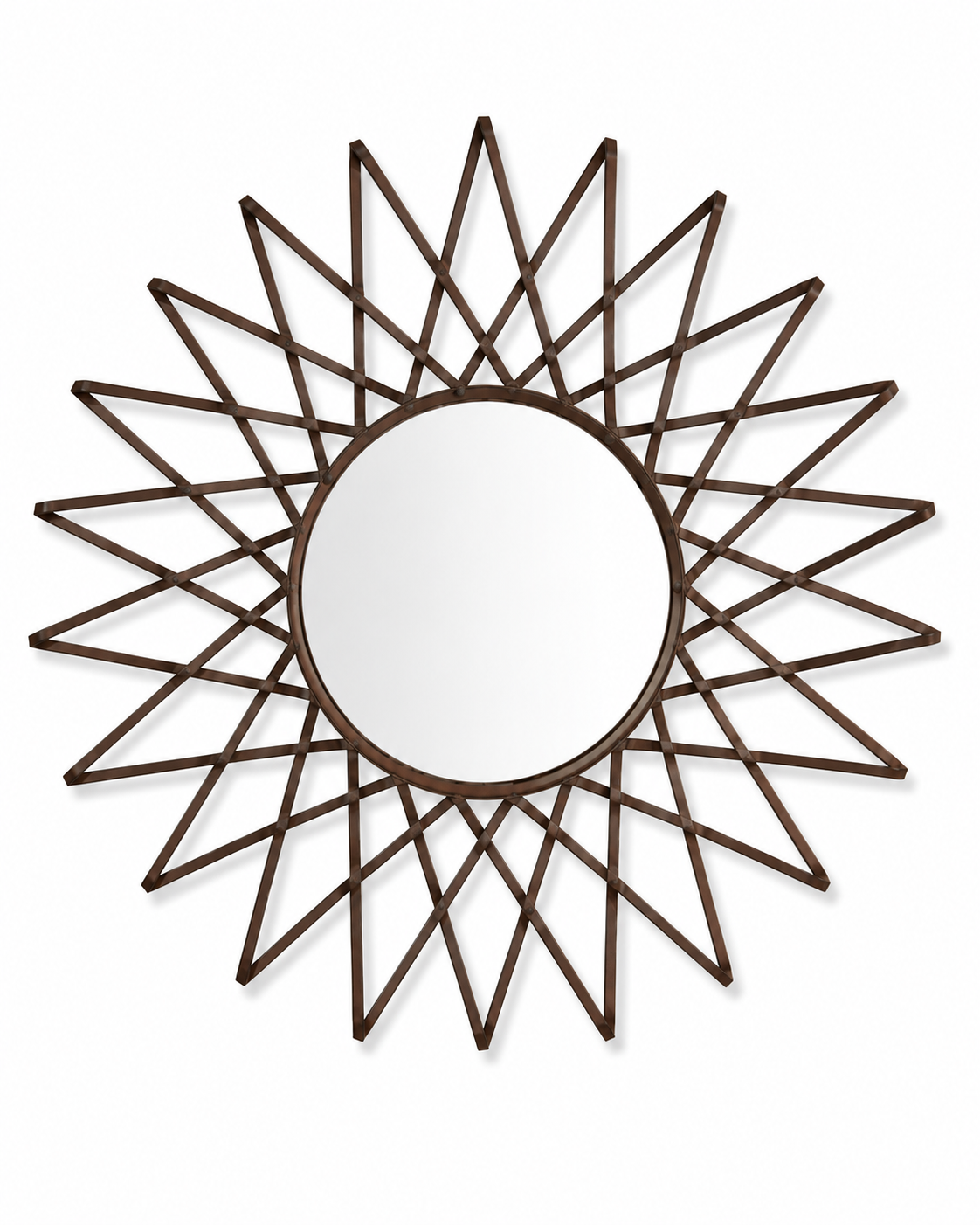 Espejo Decorativo Sol Redondo Metal 80 cm