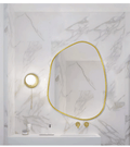 Espejo forma irregular marco de metal dorado 60x80 cm