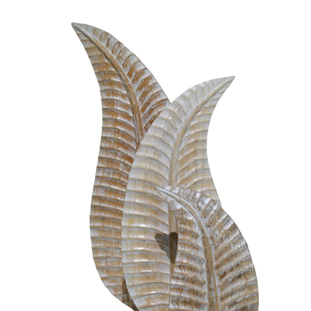 Set 3 hojas decorativas madera natural albasia