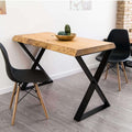 Base doble de mesa en forma de X cruzada negro 73 x 66m