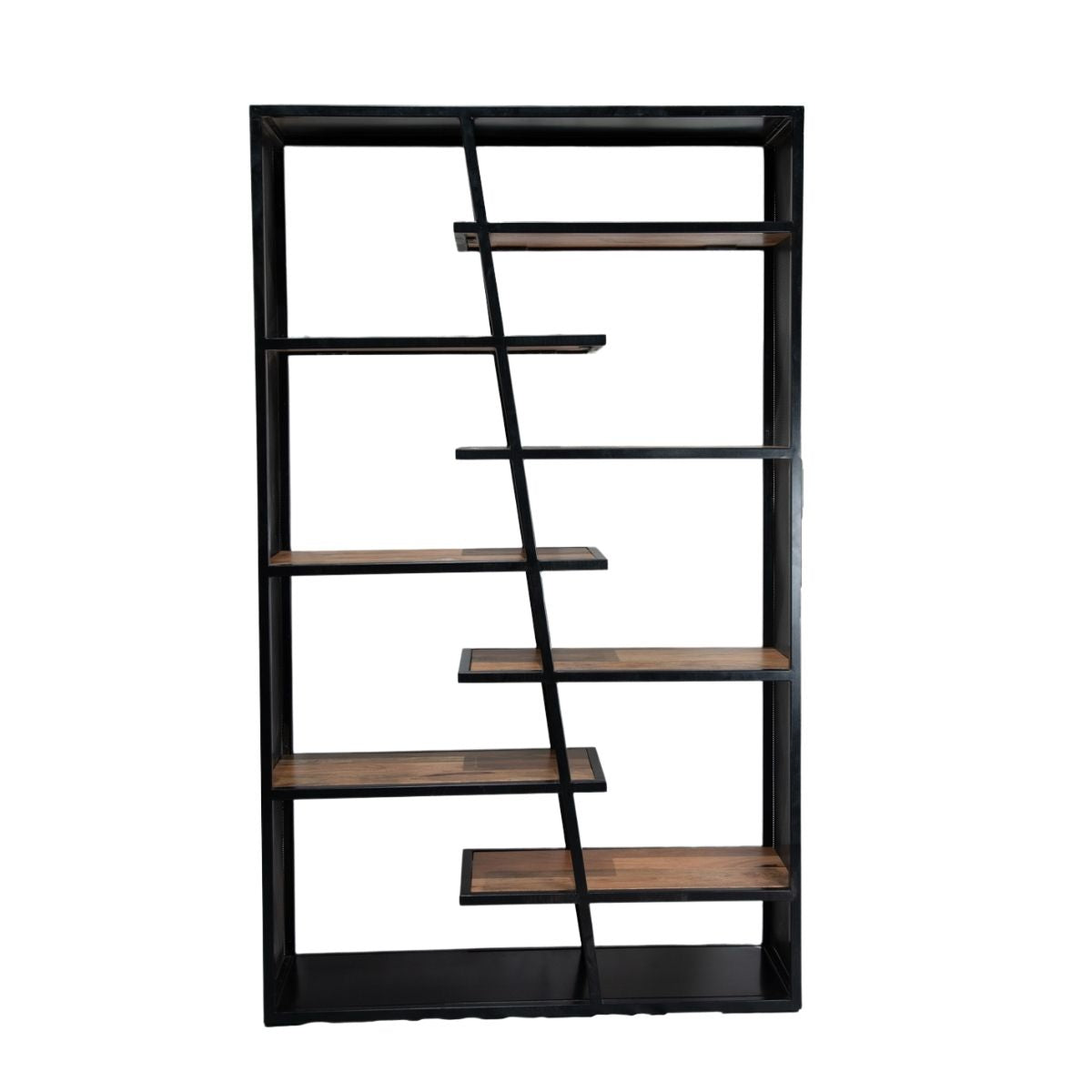 Estante 8 repisas madera de mango y metal 120x40x180cm
