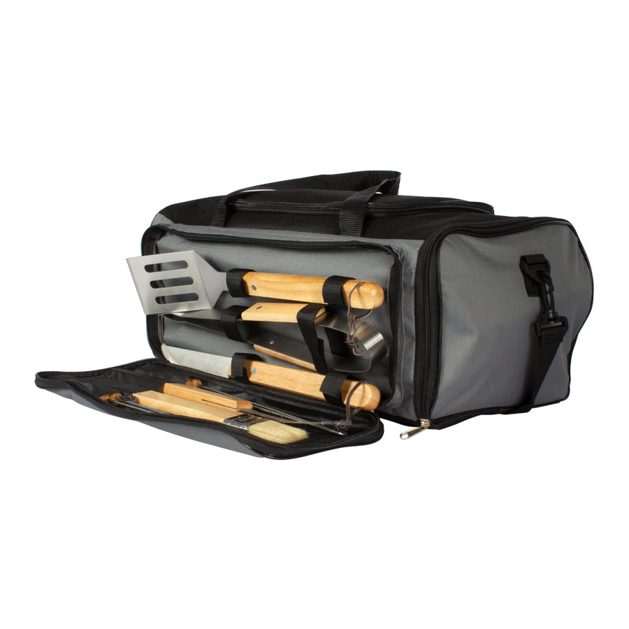 Set Bolso Cooler Parrilla 4 en 1 Con Herramientas BBQ