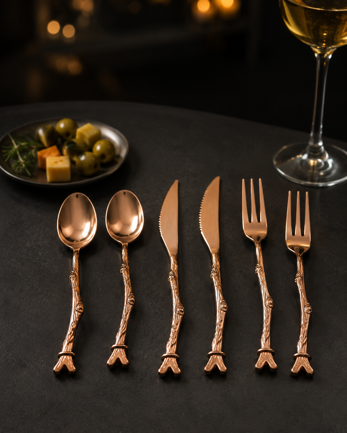 Set de Cubiertos para Cóctel Encobrizados Deluxe