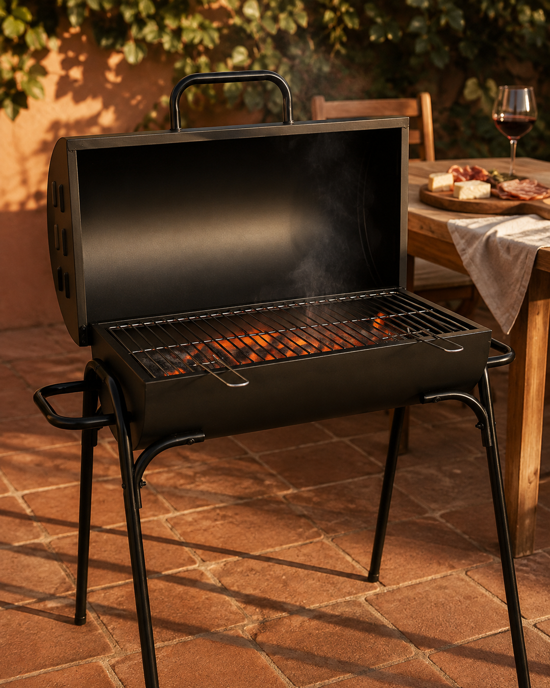 Parrilla Tambor a Carbón Acero Negro Mate