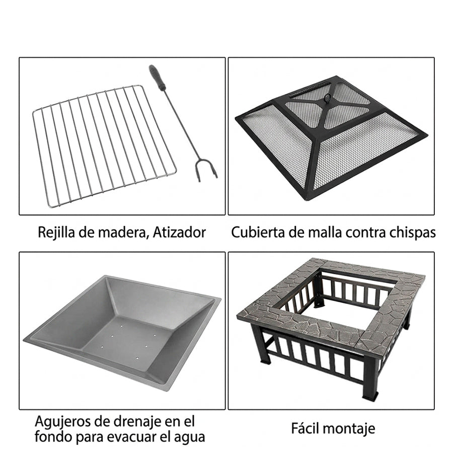 Brasero Parrilla Luxor para Carbón y Leña