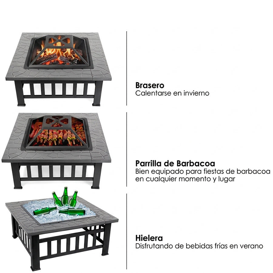Brasero Parrilla Luxor para Carbón y Leña