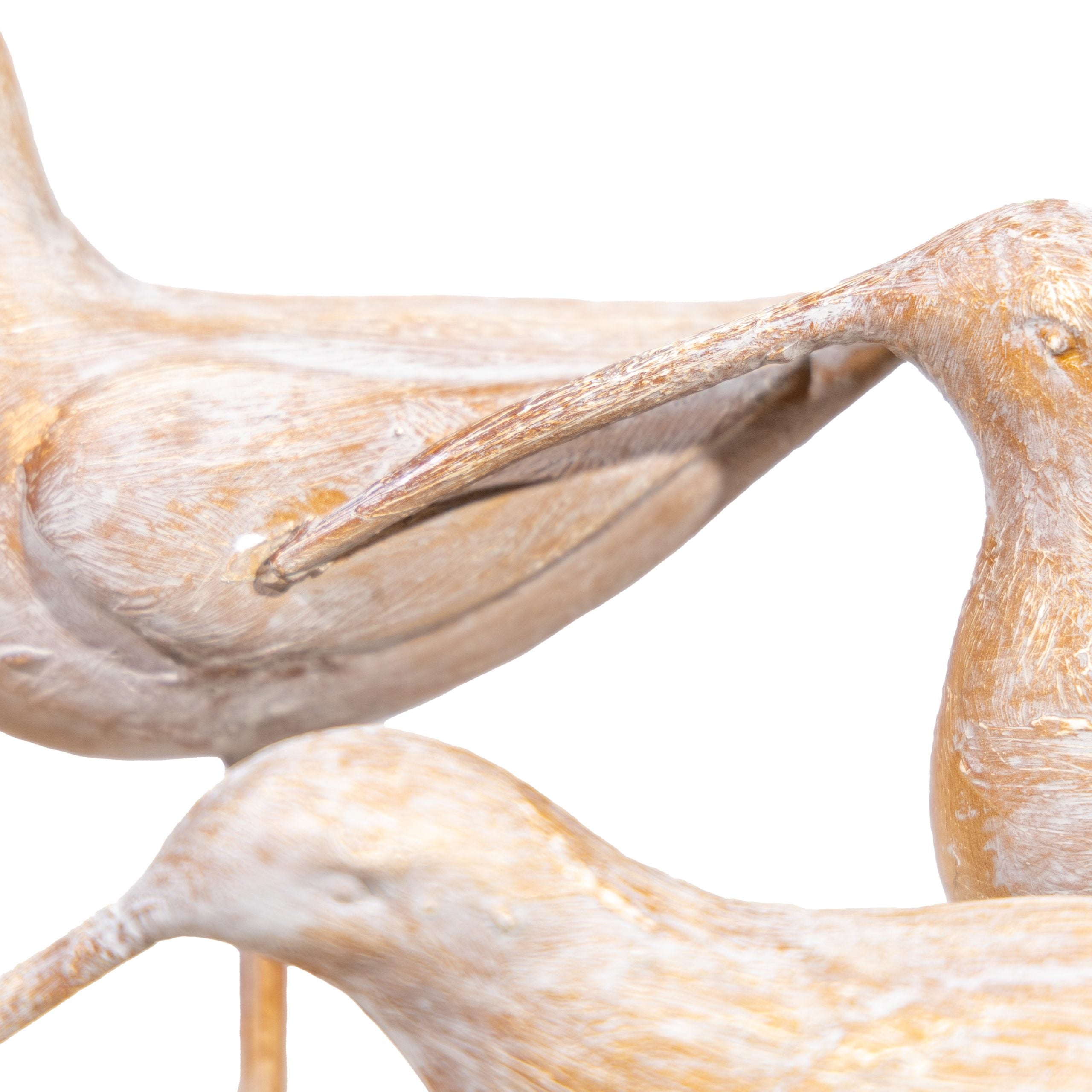 Familia Aves las Bandurrias Madera y fierro Natural 46 x 10 x 35cm