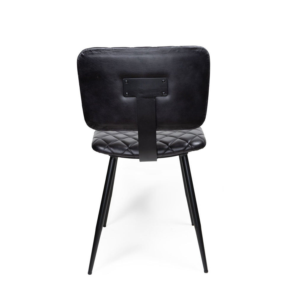 Silla Lisboa Cuero Full Grain Negro