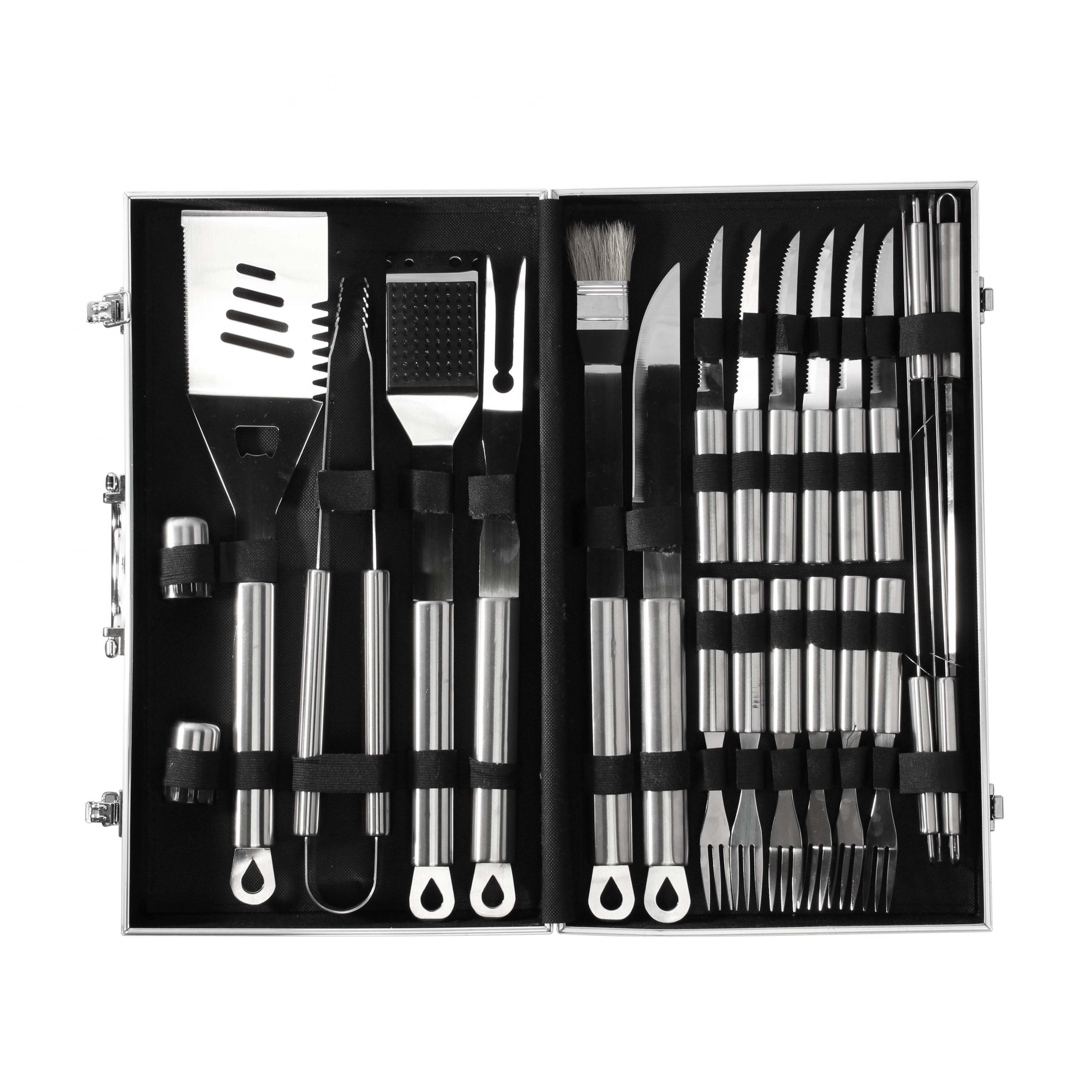 Deluxe BBQ Set Metálico de 24 piezas