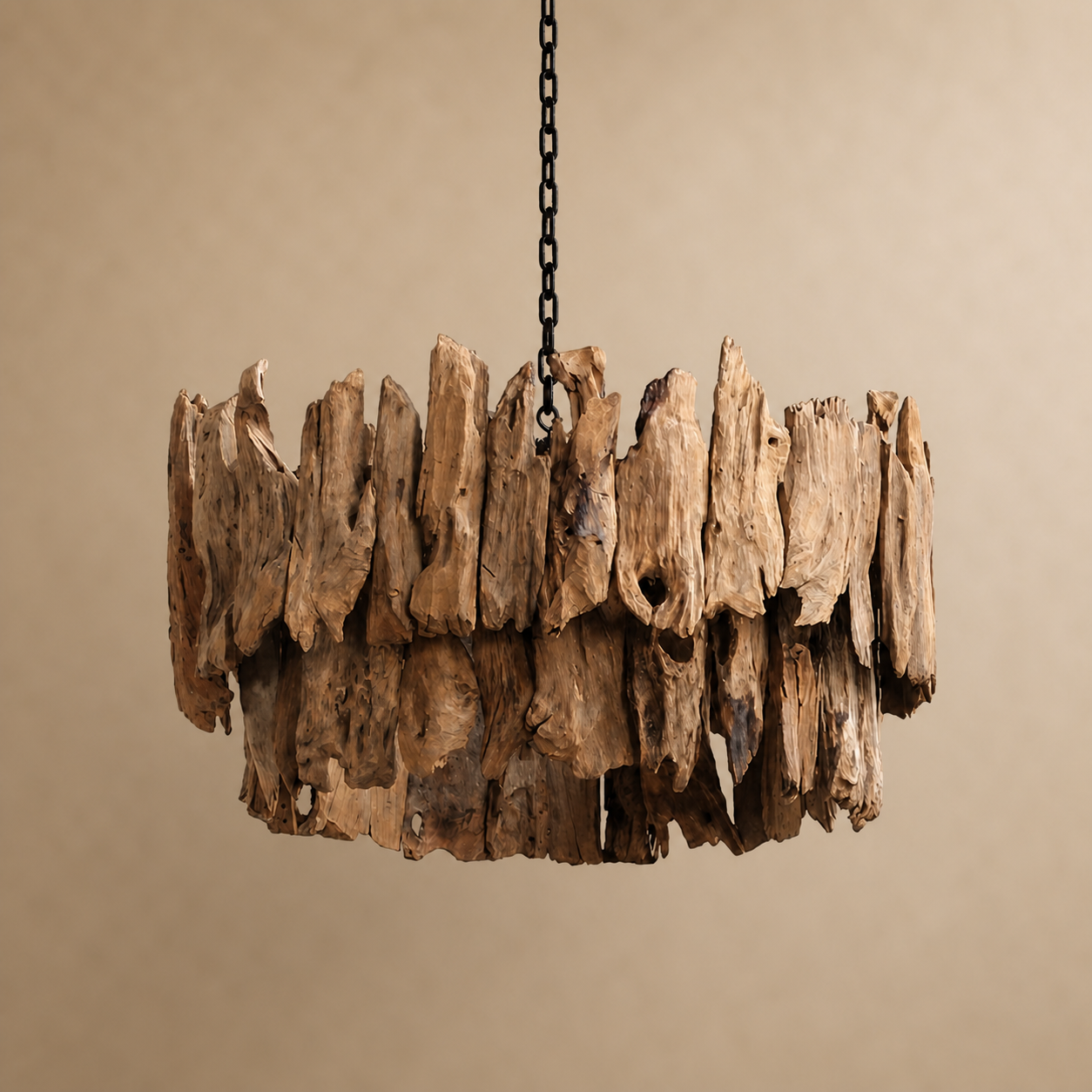 Lámpara Colgante Belmiro de madera de teca
