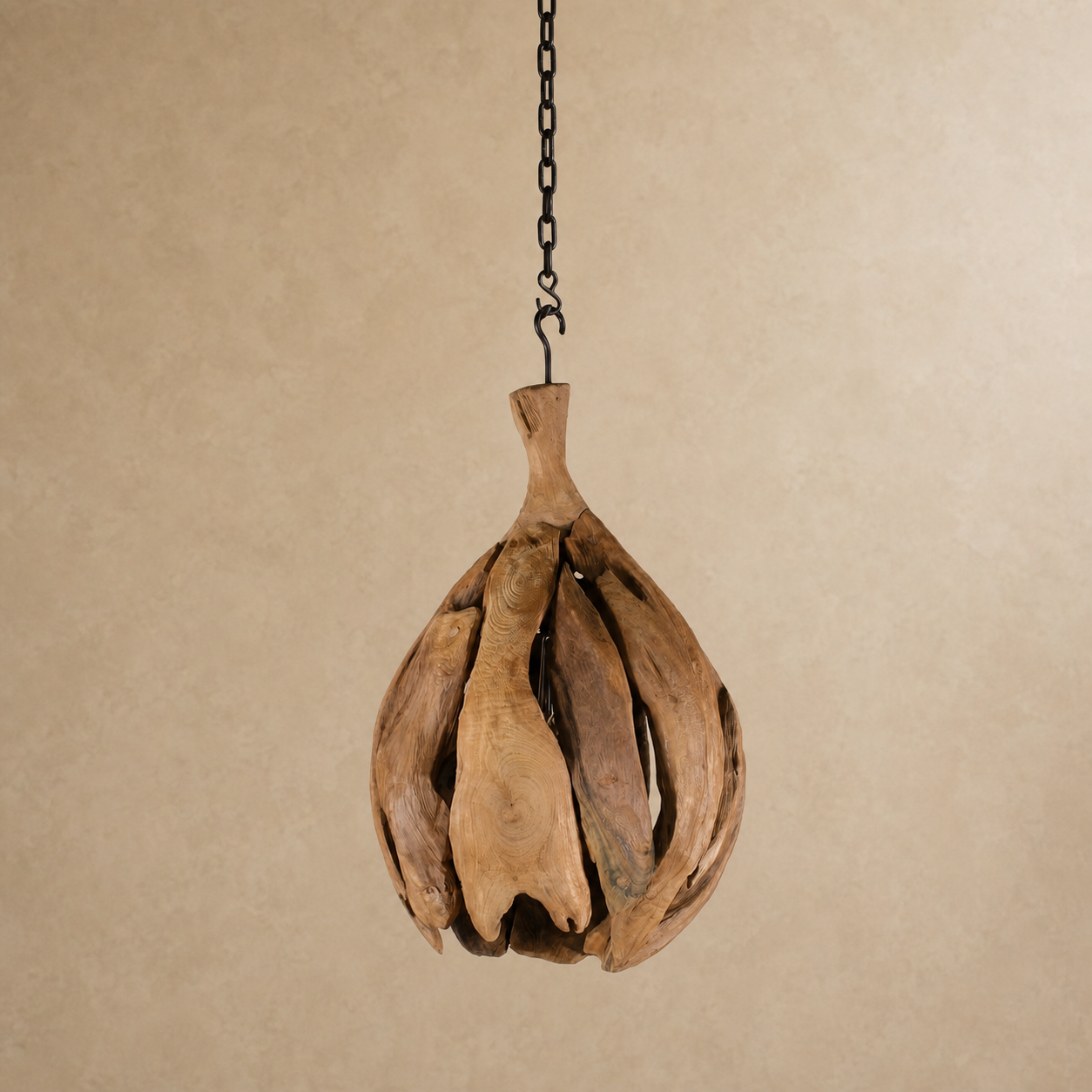 Lámpara Colgante Lingara de madera de teca