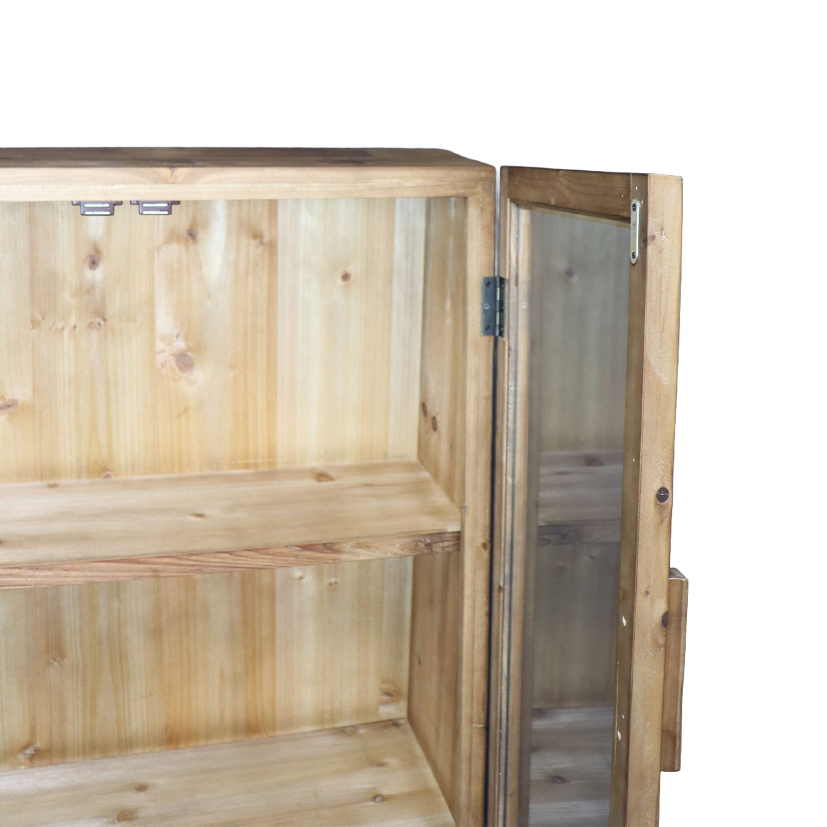 Arrimo Toscana de Madera Natural con Puertas de Vidrio