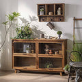Arrimo Sixtino Grande de Madera Natural con 4 Puertas de Vidrio