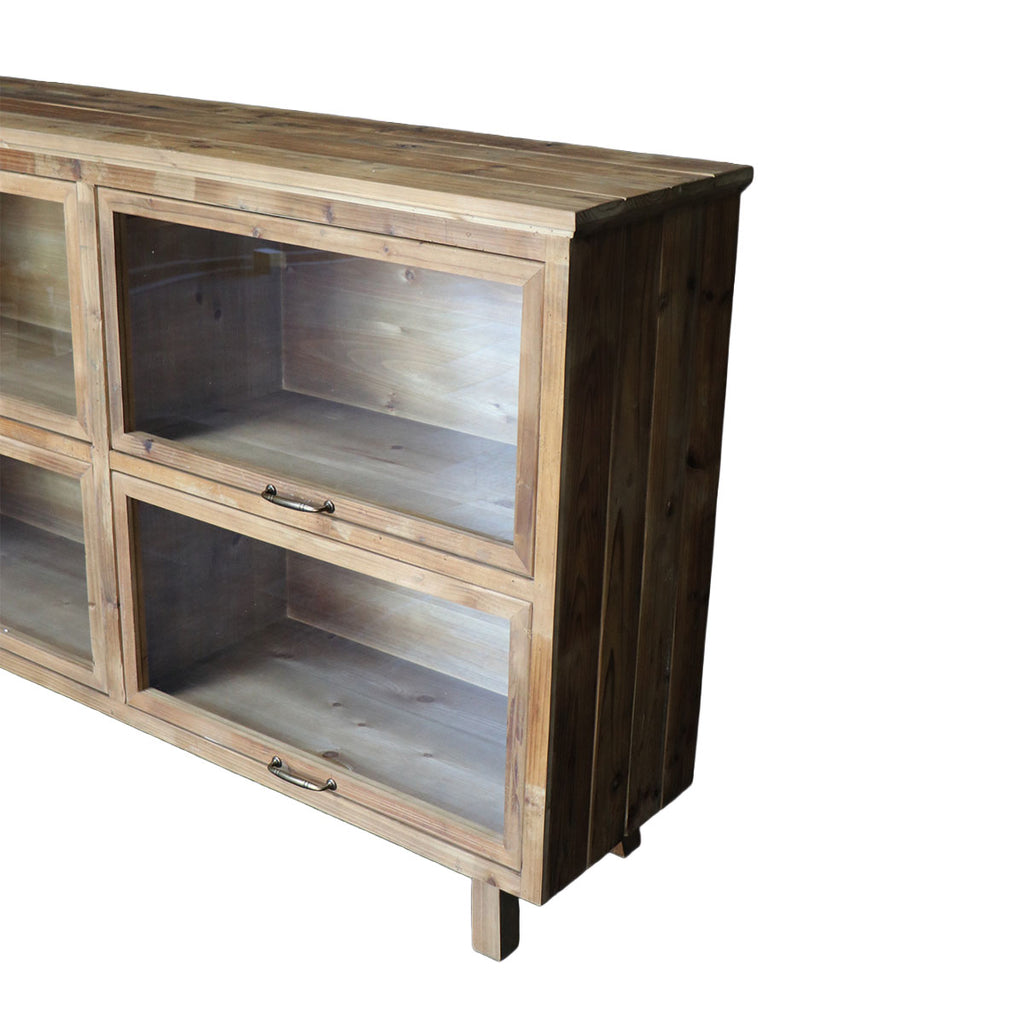 Arrimo Sixtino Grande de Madera Natural con 4 Puertas de Vidrio