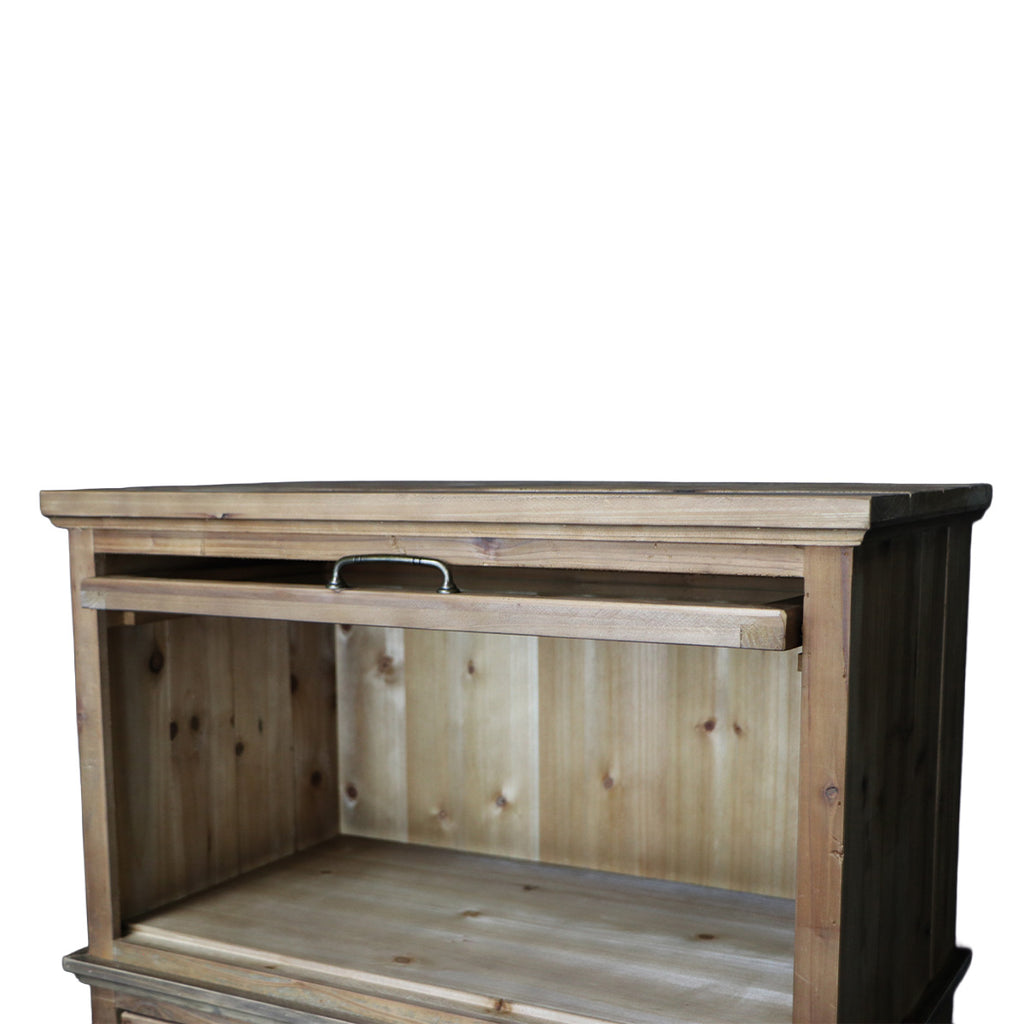 Arrimo Margutta Alto de Madera Natural con Puertas de Vidrio