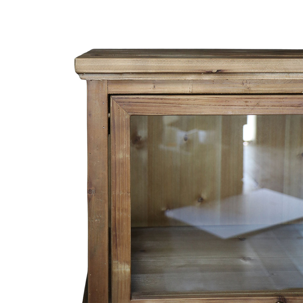 Arrimo Margutta Alto de Madera Natural con Puertas de Vidrio