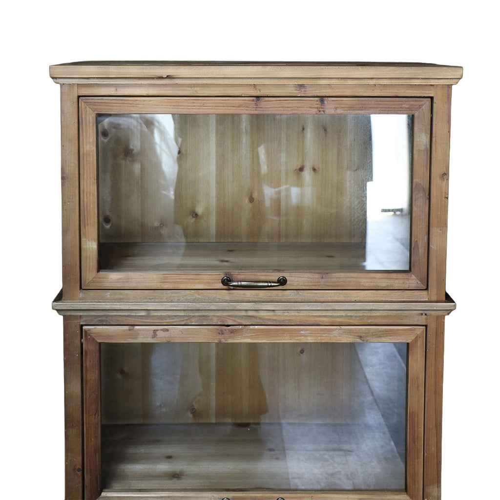 Arrimo Margutta Alto de Madera Natural con Puertas de Vidrio