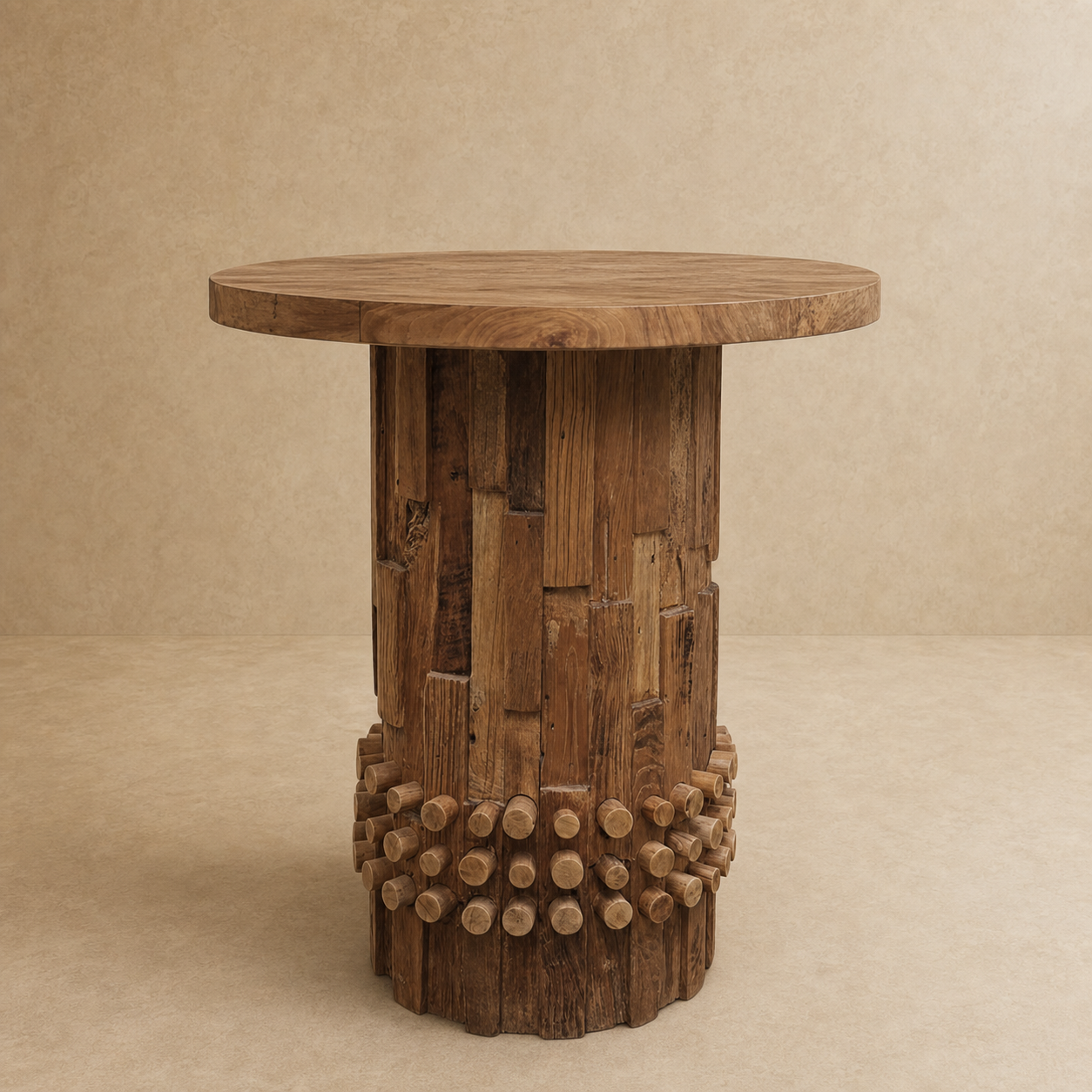 Mesa Lateral Domino de Madera de Teca 60 x 60 cm