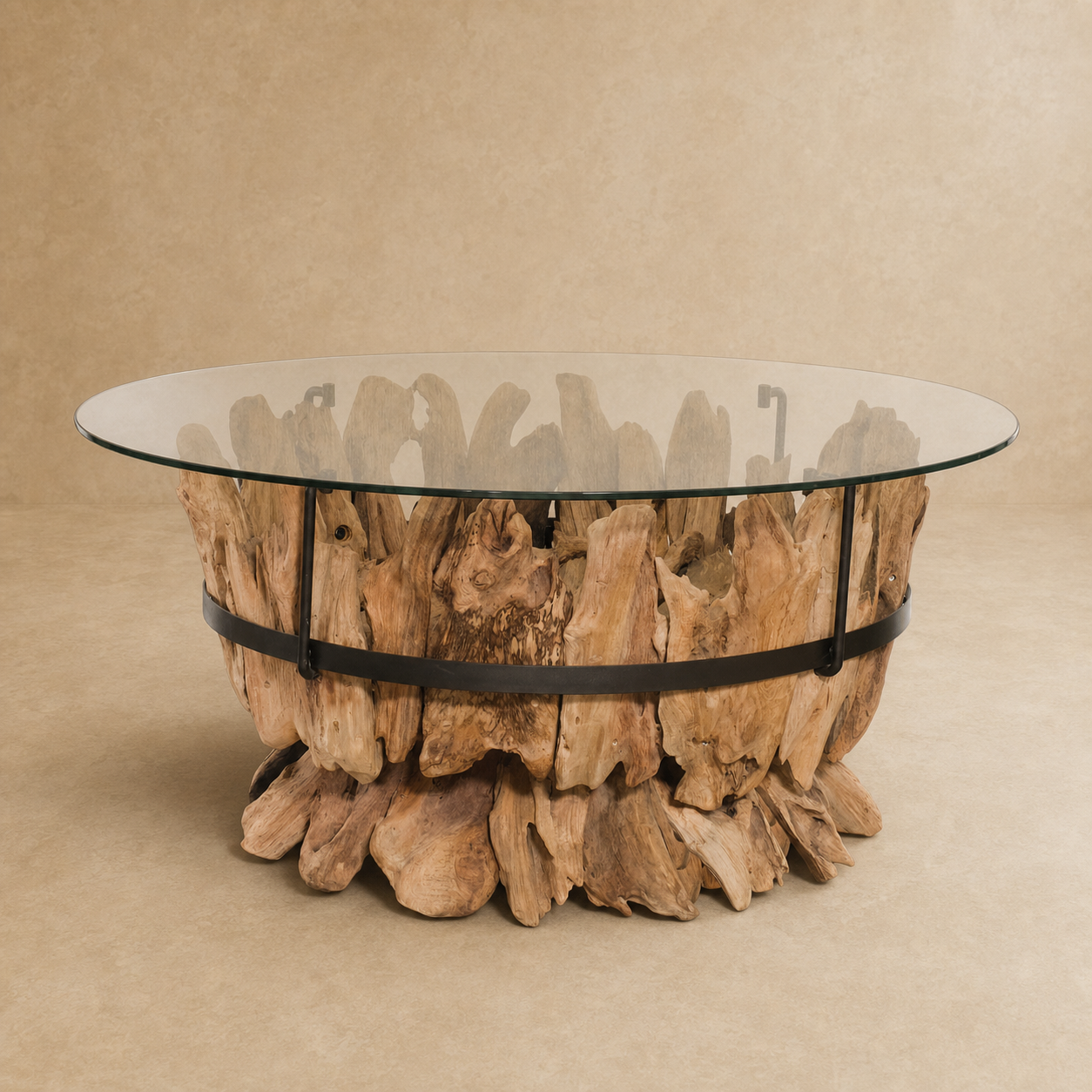 Mesa de Centro Renda de madera y cristal