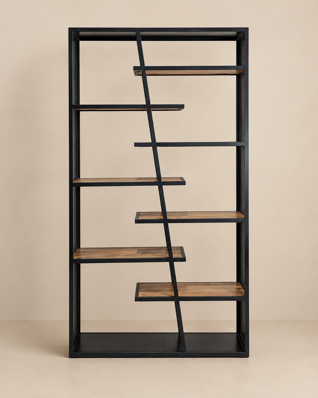 Estante 8 repisas madera de mango y metal 120x40x180cm