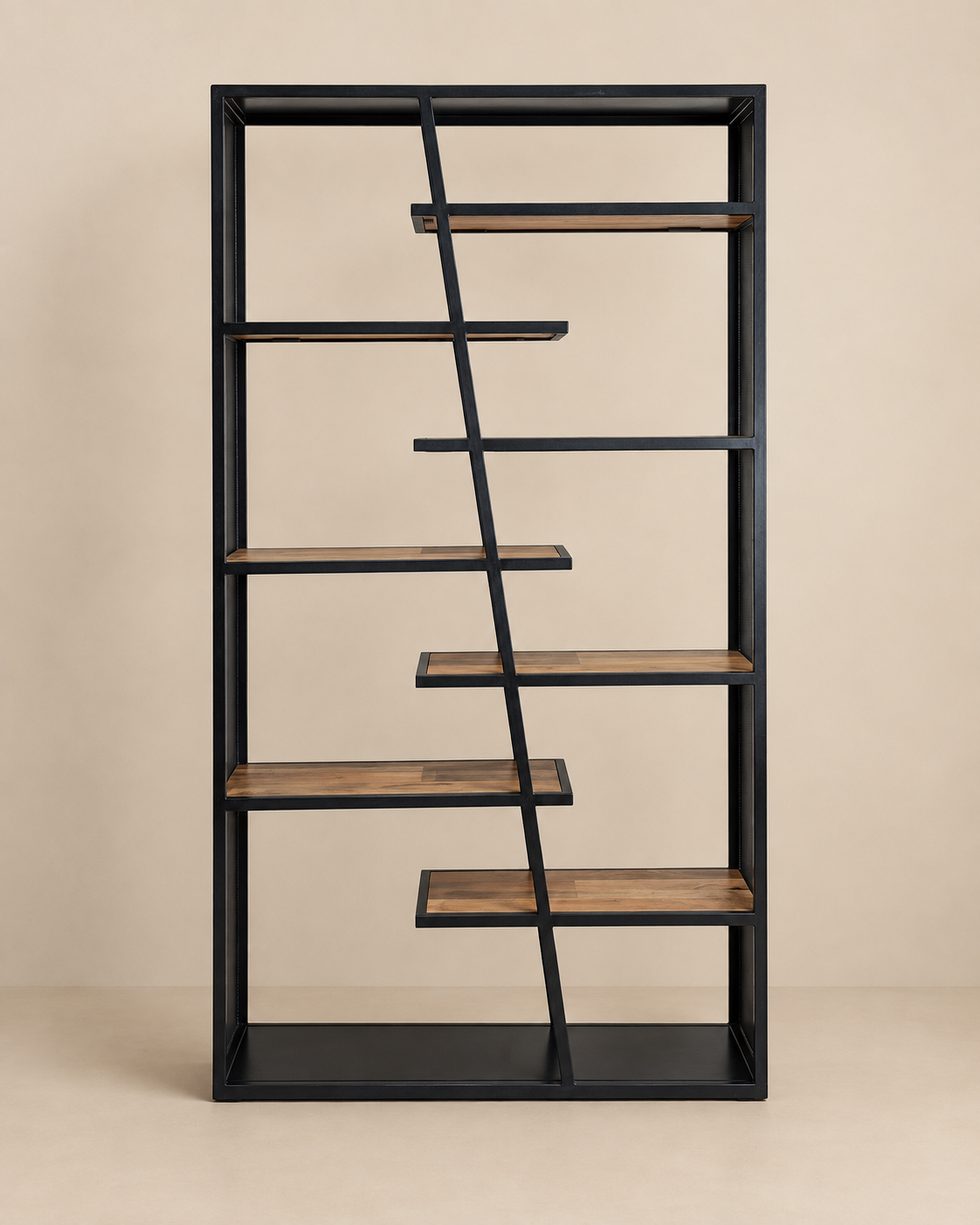 Estante 8 repisas madera de mango y metal 120x40x180cm