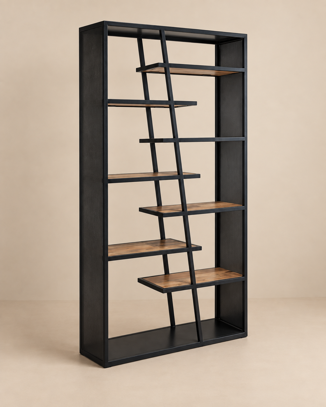 Estante 8 repisas madera de mango y metal 120x40x180cm
