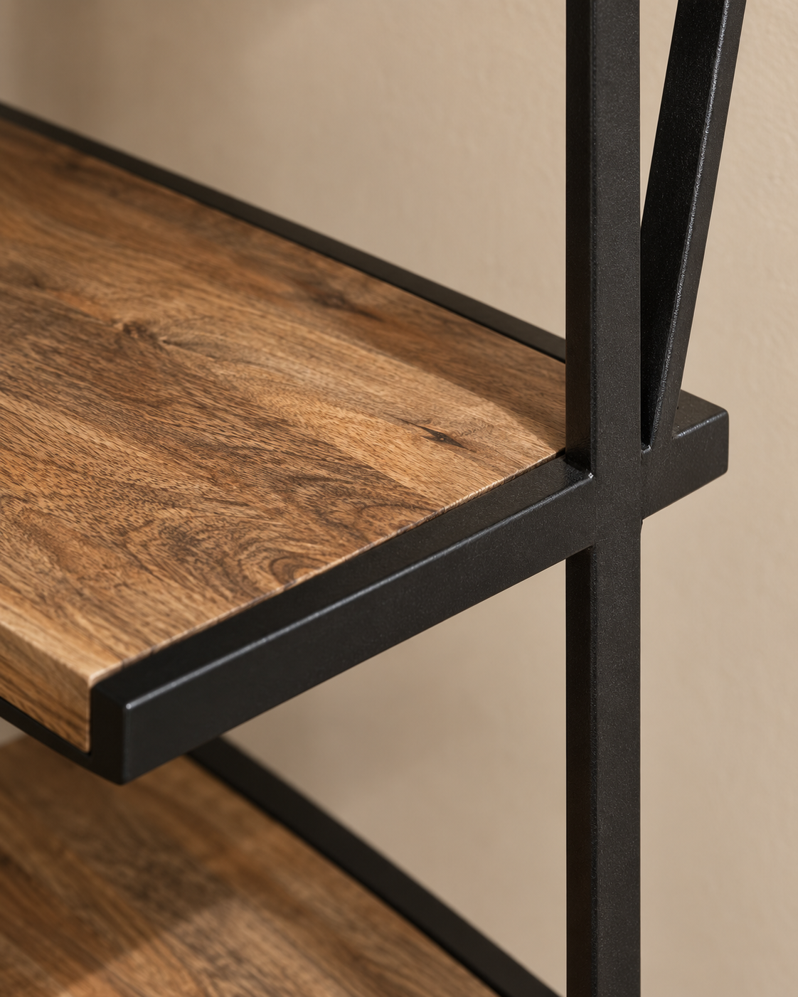 Estante 8 repisas madera de mango y metal 120x40x180cm