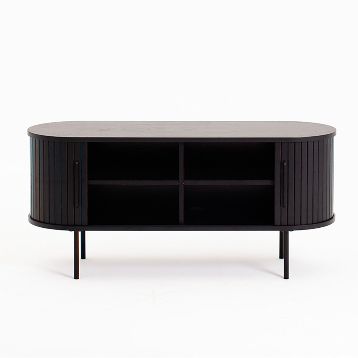 Buffet bajo Oslo de puerta corredera negro