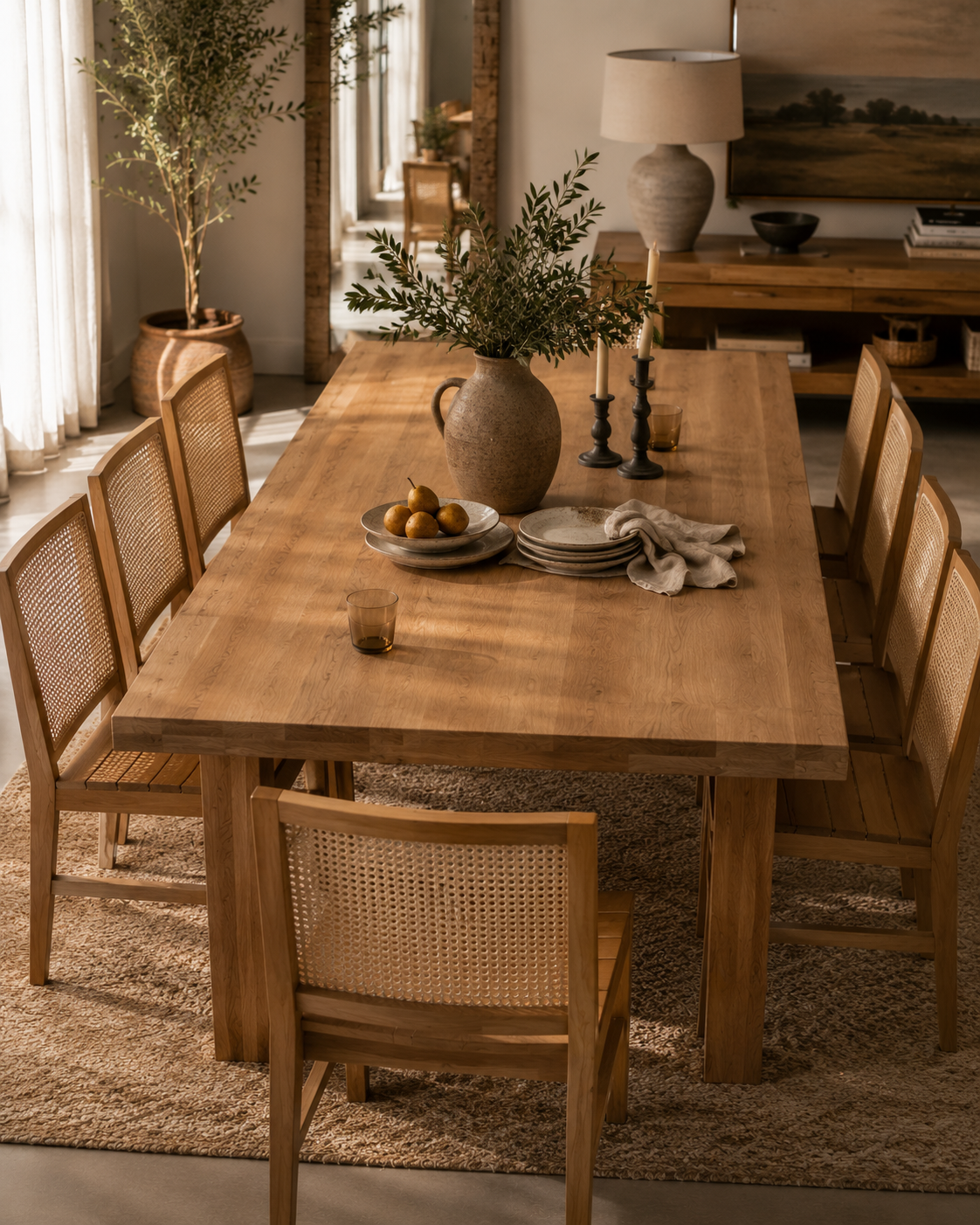 MESA COMEDOR ROBERTO RECTANGULAR MADERA FRESNO NATURAL 240X120X75CM
