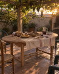 Mesa extensible ovalada madera de teca 180X120X76cm