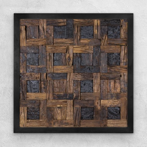 PANEL MOSAICO DE MADERA CON MARCO 100x100 cm