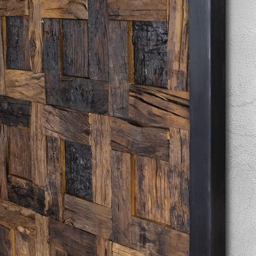 PANEL MOSAICO DE MADERA CON MARCO 100x100 cm