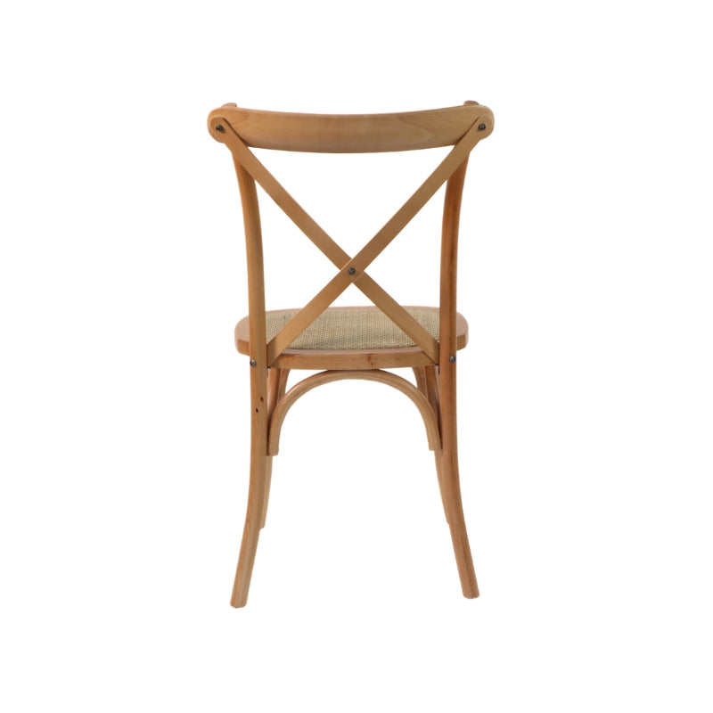Silla Cruceta de Madera de Haya y Ratán Natural