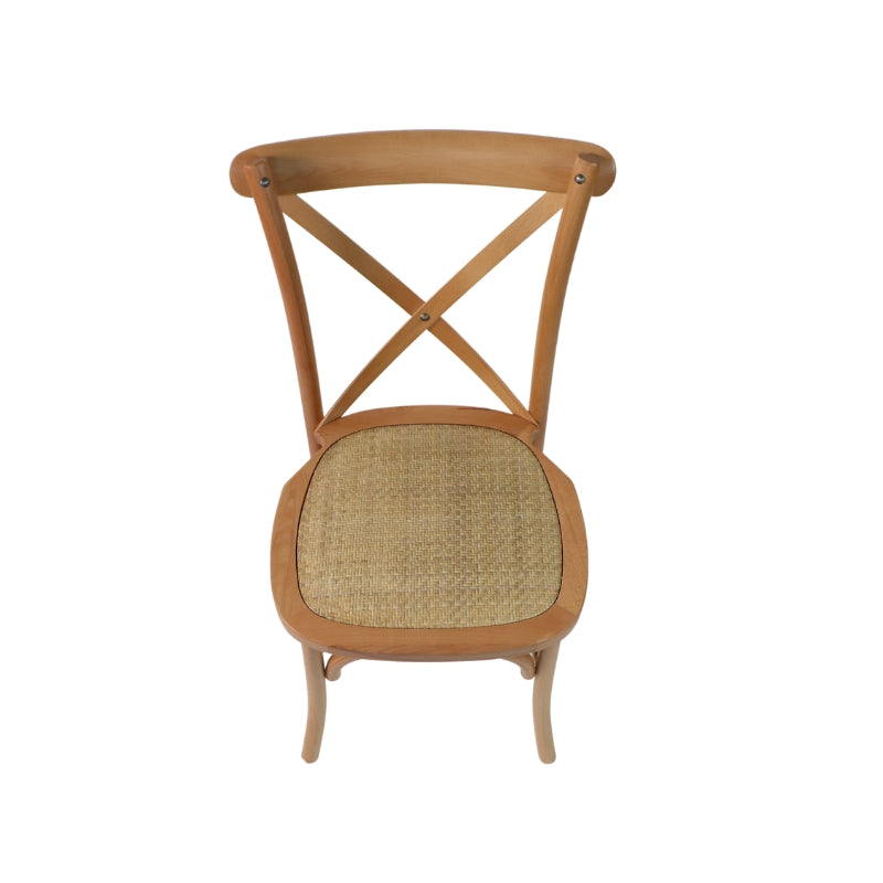 Silla Cruceta de Madera de Haya y Ratán Natural