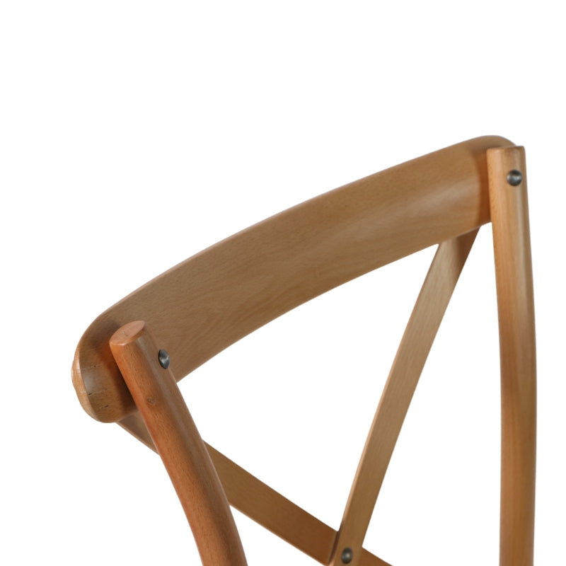 Silla Cruceta de Madera de Haya y Ratán Natural
