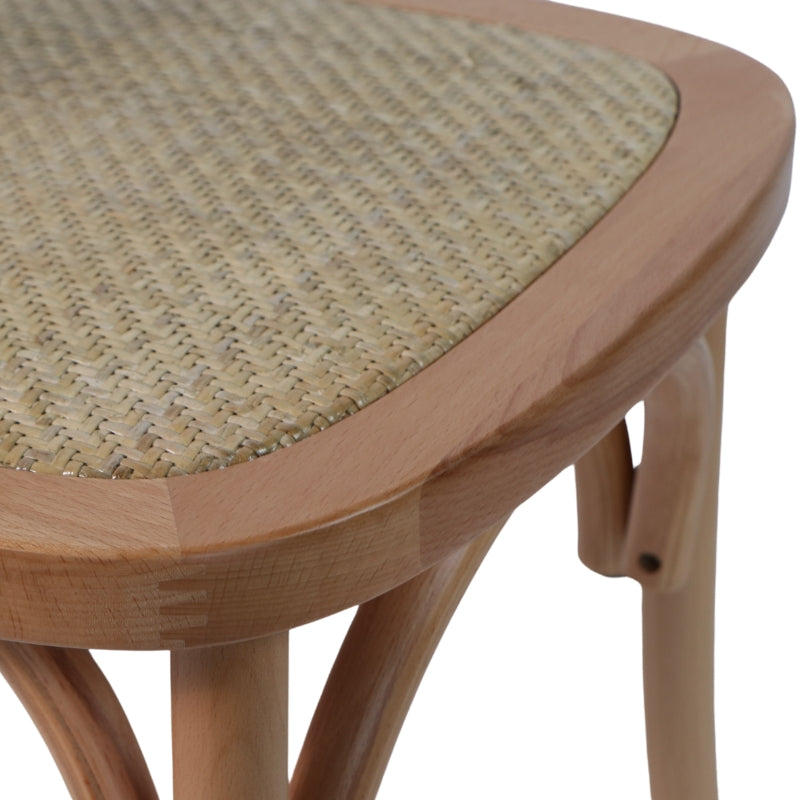 Silla Cruceta de Madera de Haya y Ratán Natural