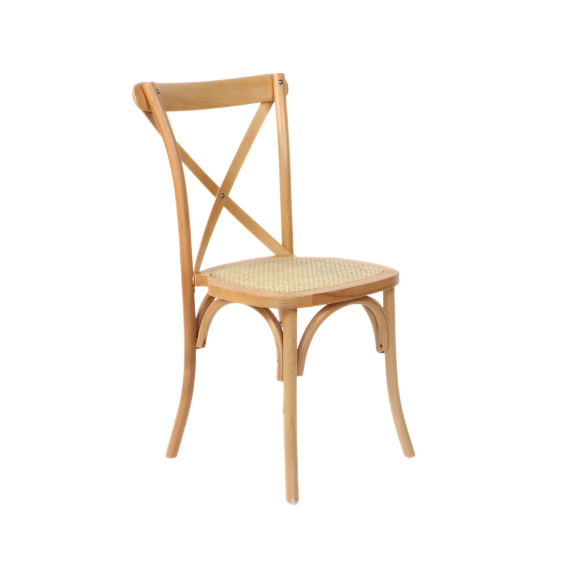 Silla Cruceta de Madera de Haya y Ratán Natural