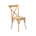 Silla Cruceta de Madera de Haya y Ratán Natural