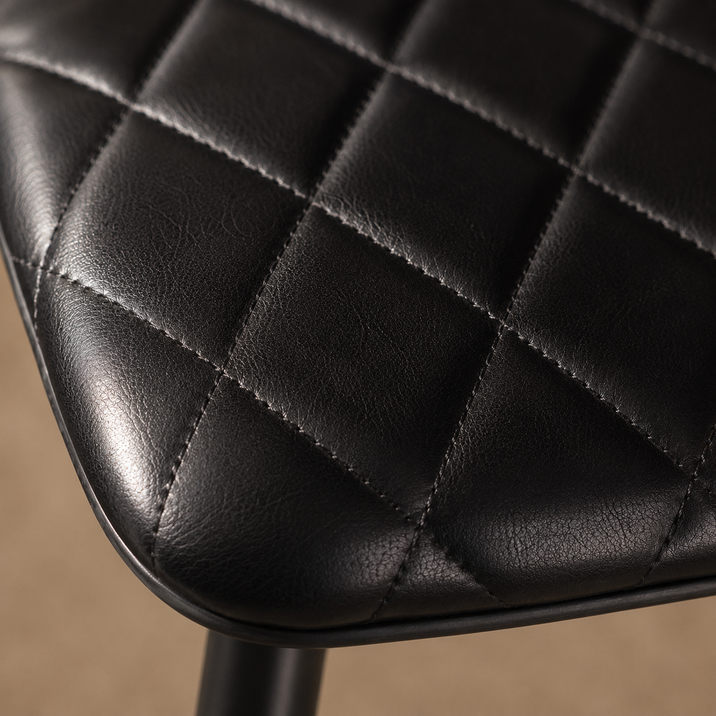 Silla Lisboa Cuero Full Grain Negro