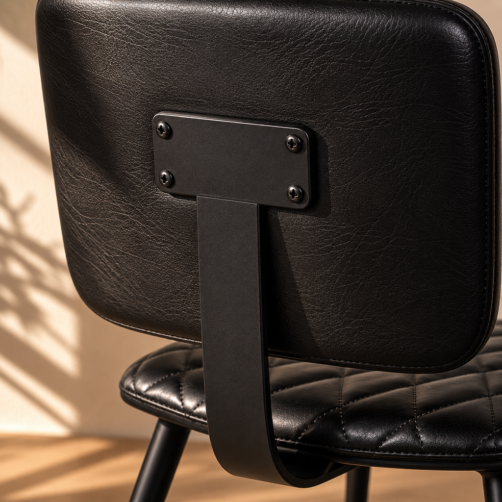 Silla Lisboa Cuero Full Grain Negro