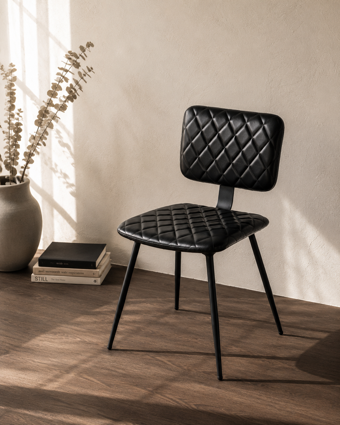 Silla Lisboa Cuero Full Grain Negro
