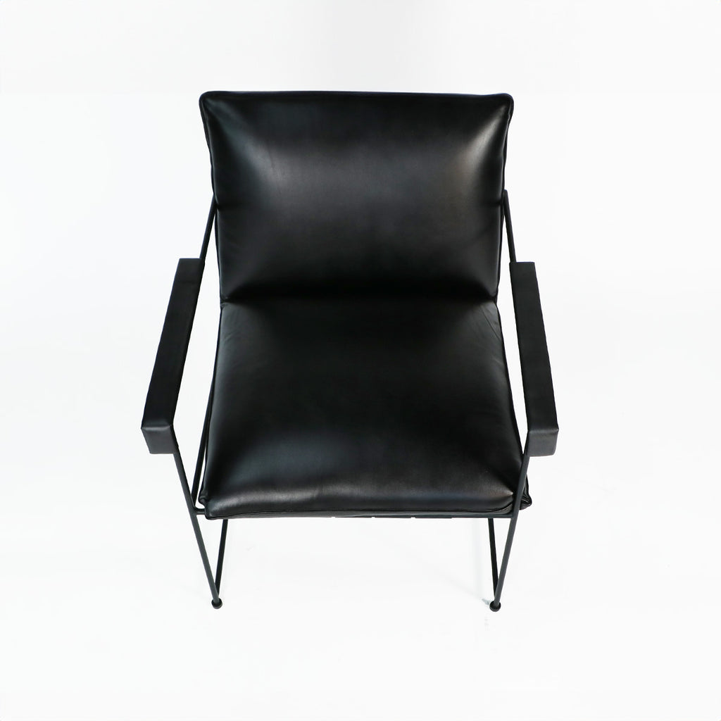 Sitial de cuero Borja Negro 58 x 69 x 84cm