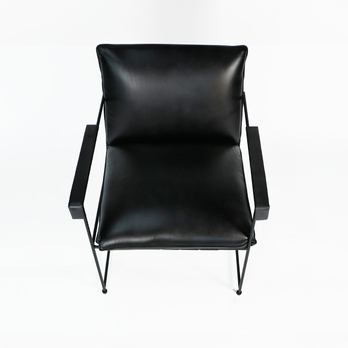 Sitial de cuero Borja Negro 58 x 69 x 84cm