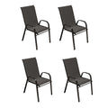 PACK 4 Silla Rinconada de fierro y malla textileno color negro