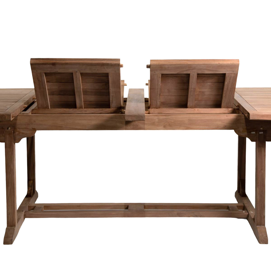 Mesa extensible rectangular madera de teca 195x110x76cm