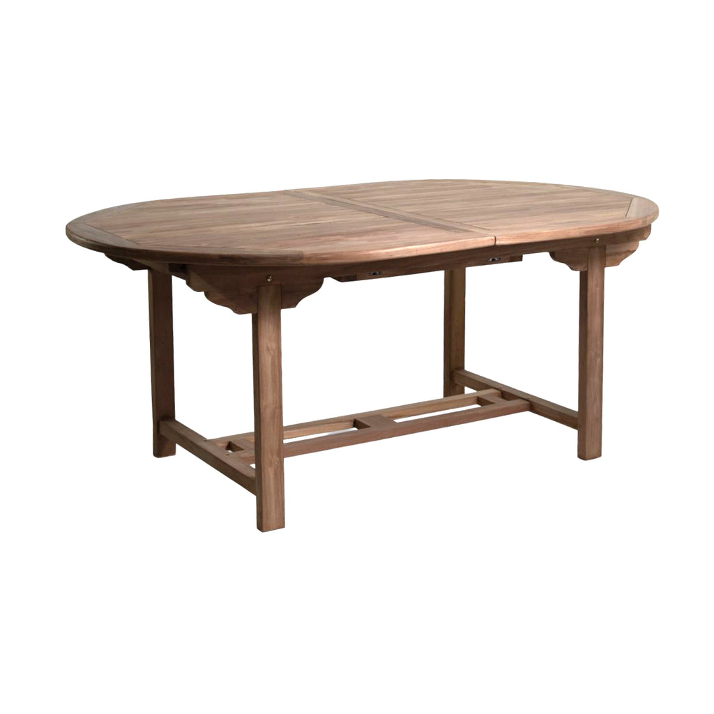 Mesa extensible ovalada madera de teca 180X120X76cm