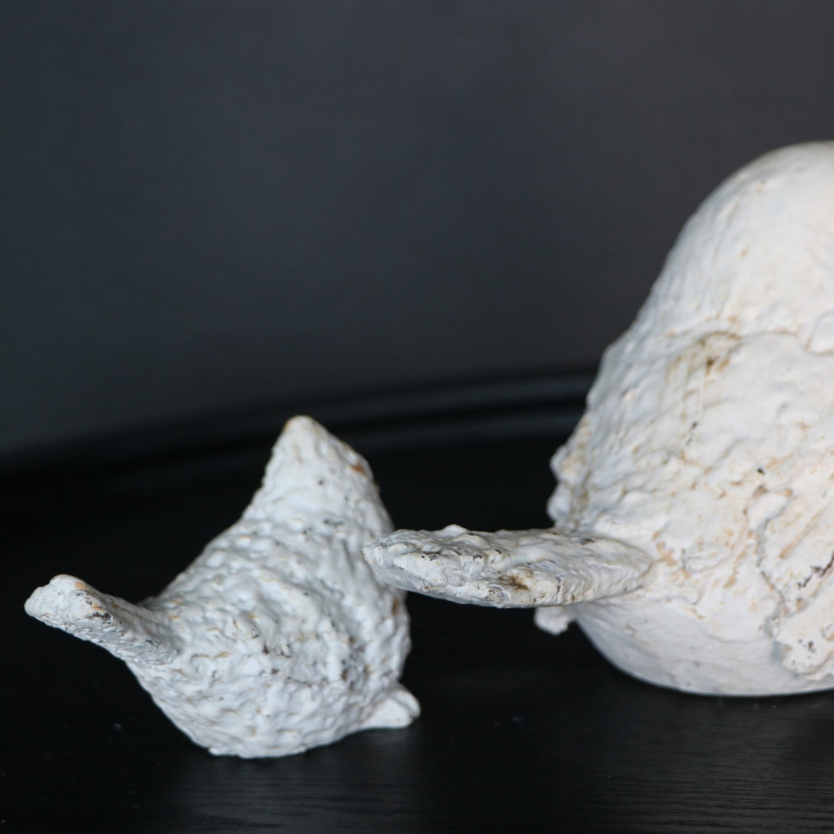 Set 2 pájaros Gorrión fierro Blanco 20 x 12 x 13cm / 11 x 6 x 8cm