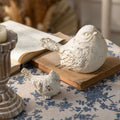 Set 2 pájaros Gorrión fierro Blanco 20 x 12 x 13cm / 11 x 6 x 8cm
