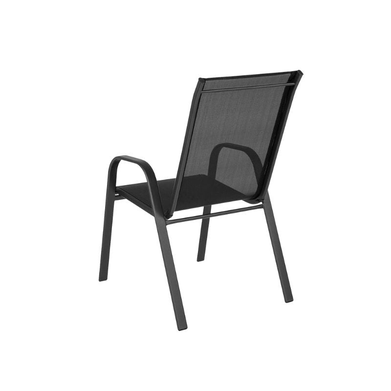 PACK 4 Silla Rinconada de fierro y malla textileno color negro